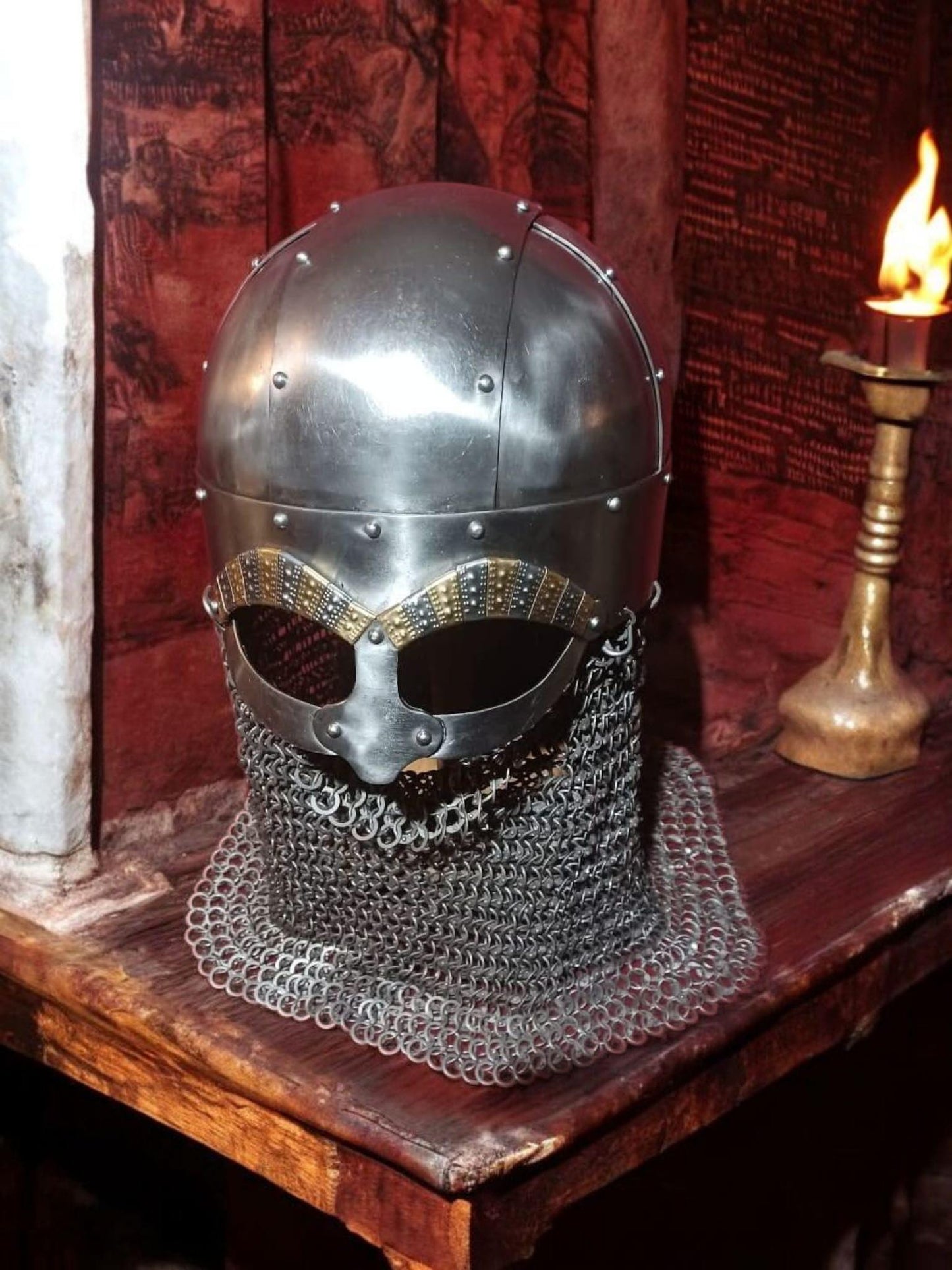 Medieval viking helmet, Tjele helmet for viking reenactment