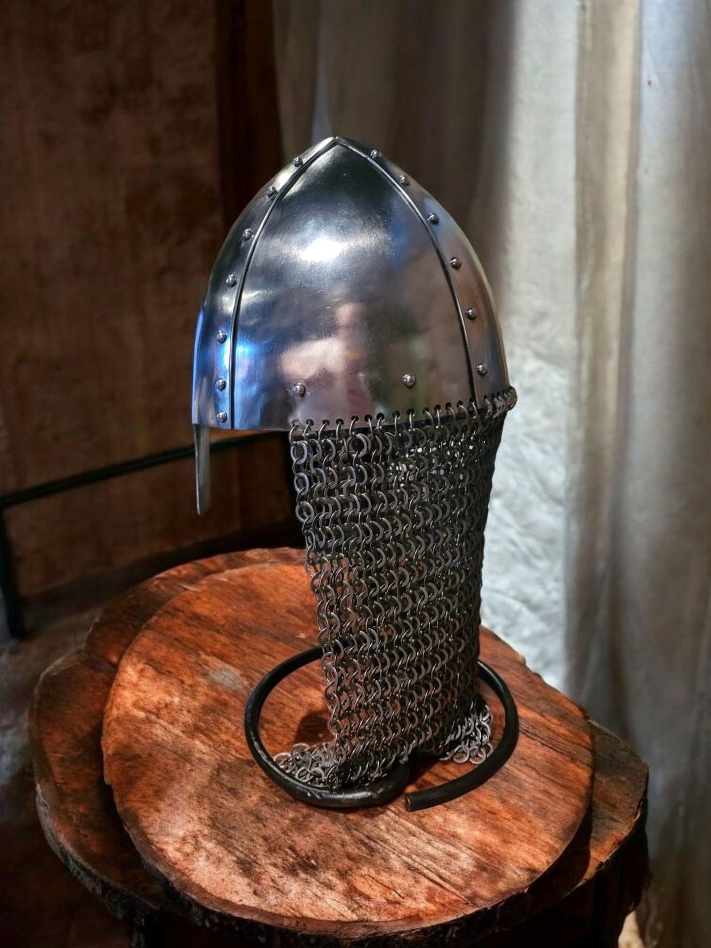 Conical Nasal Helmet, Medieval Helmet for Reenactment