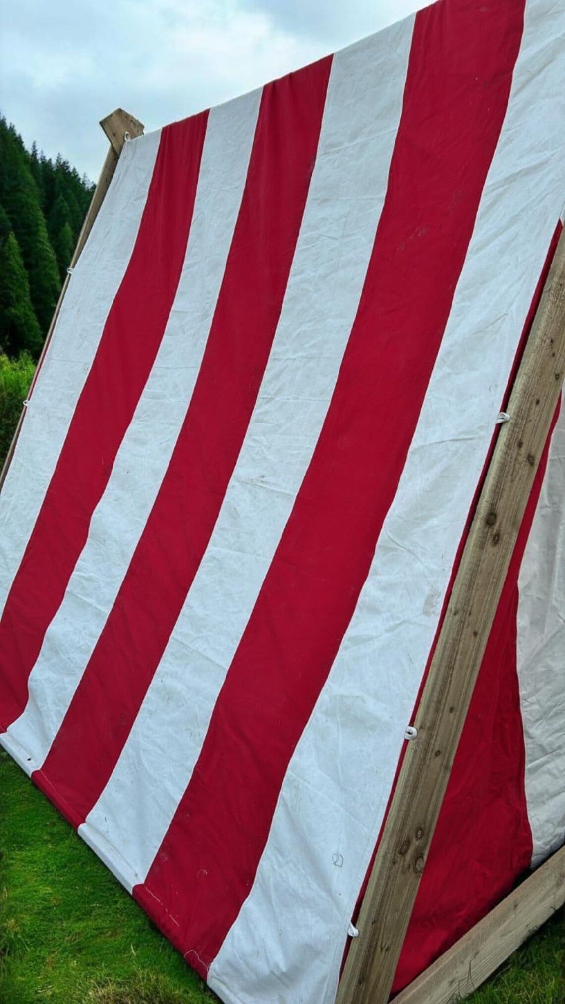 Red and White tent striped medieval tent