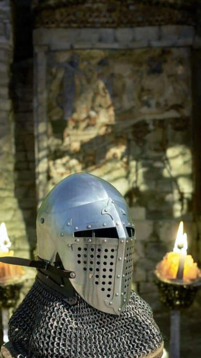 SCA Medieval Bascinet, Medieval Knight Helmet for SCA and Reenactment