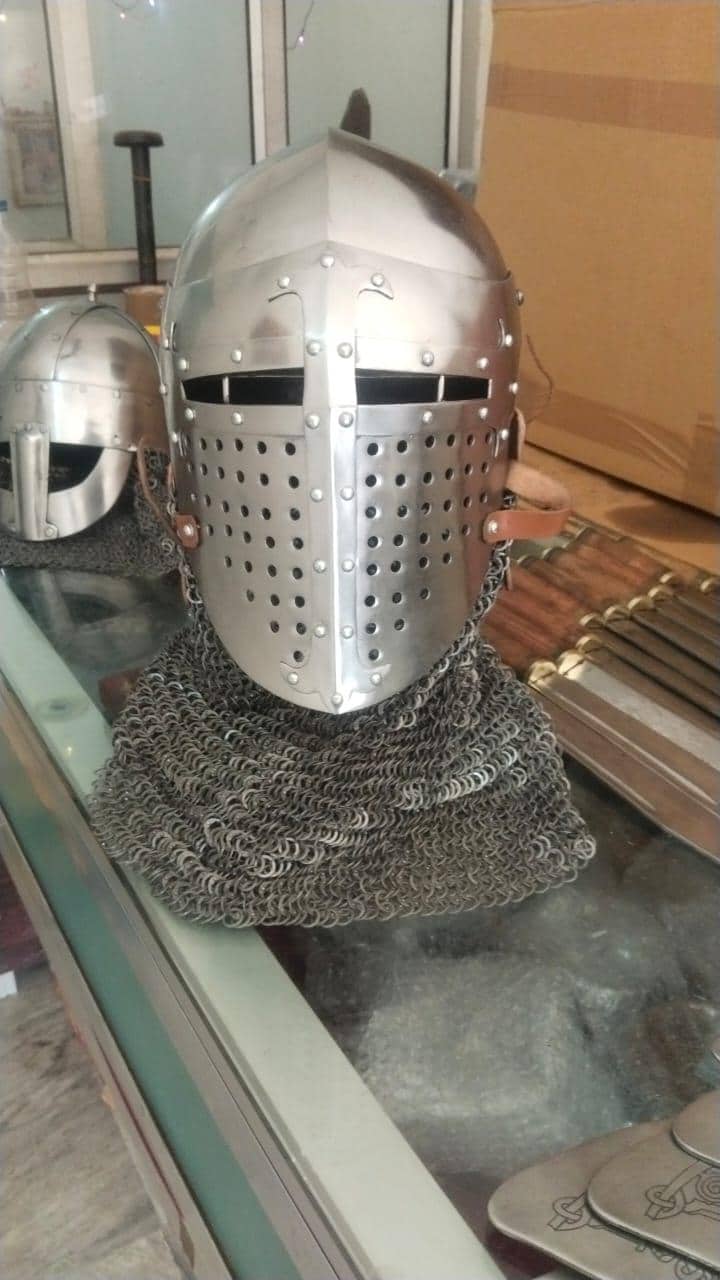 SCA Medieval Bascinet, Medieval Knight Helmet for SCA and Reenactment