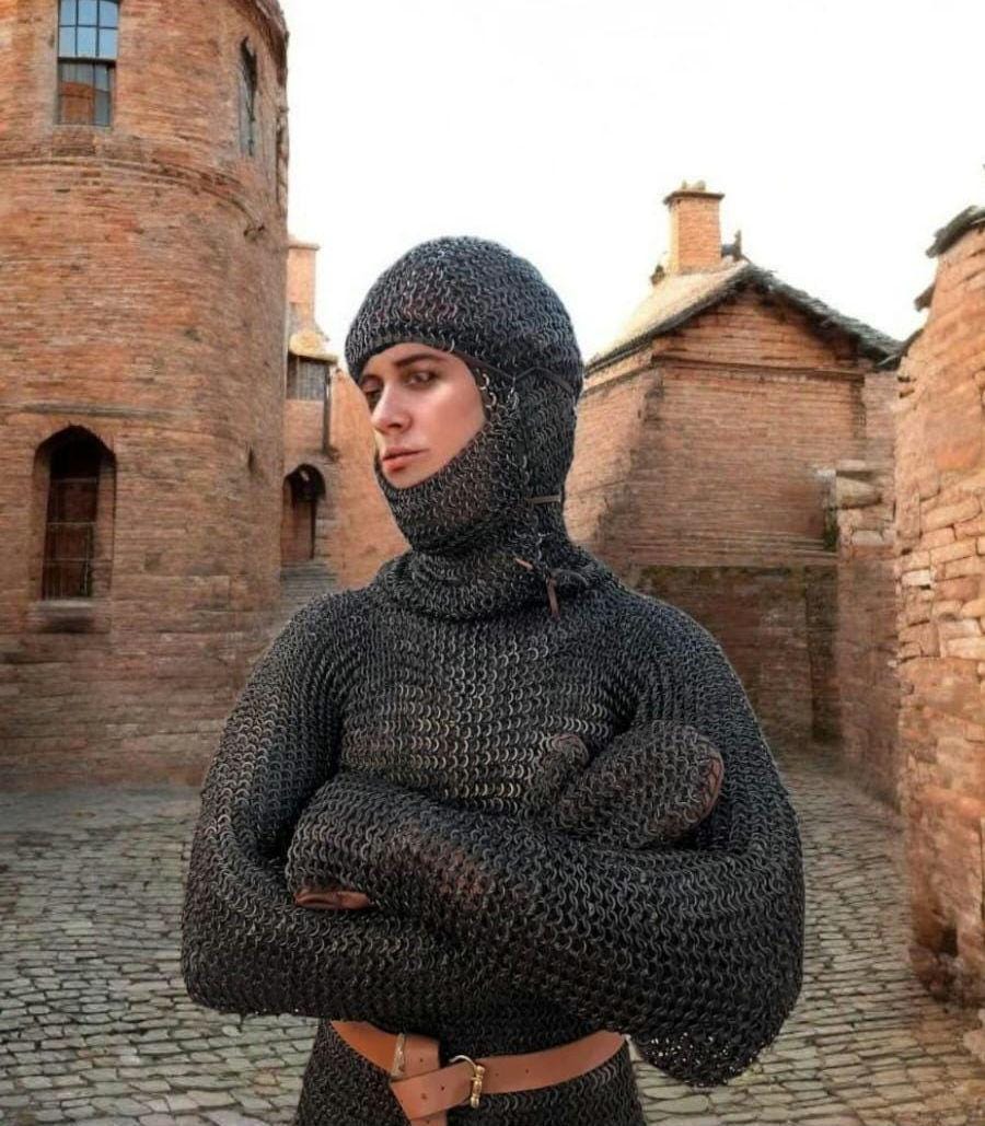 Maille Hauberk, 13th century medieval maille shirt, Chainmail shirt full harness.