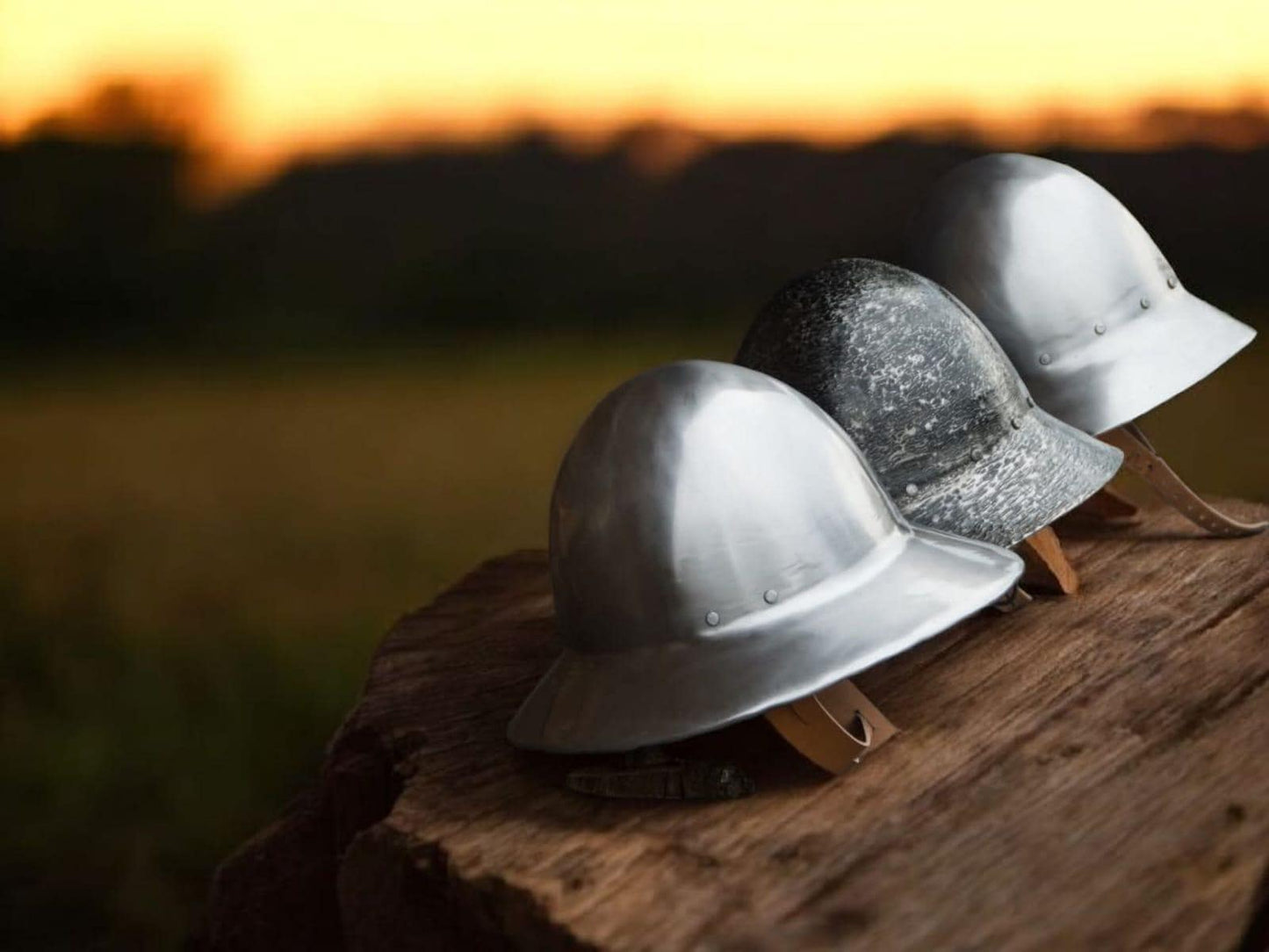 Kettle helmet, solid steel medieval kettle helmet for reenactment