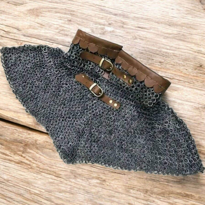 Maille Collar, Bishops Mantle, Medieval Rivited Maille collar 9mm rings for Reenactment