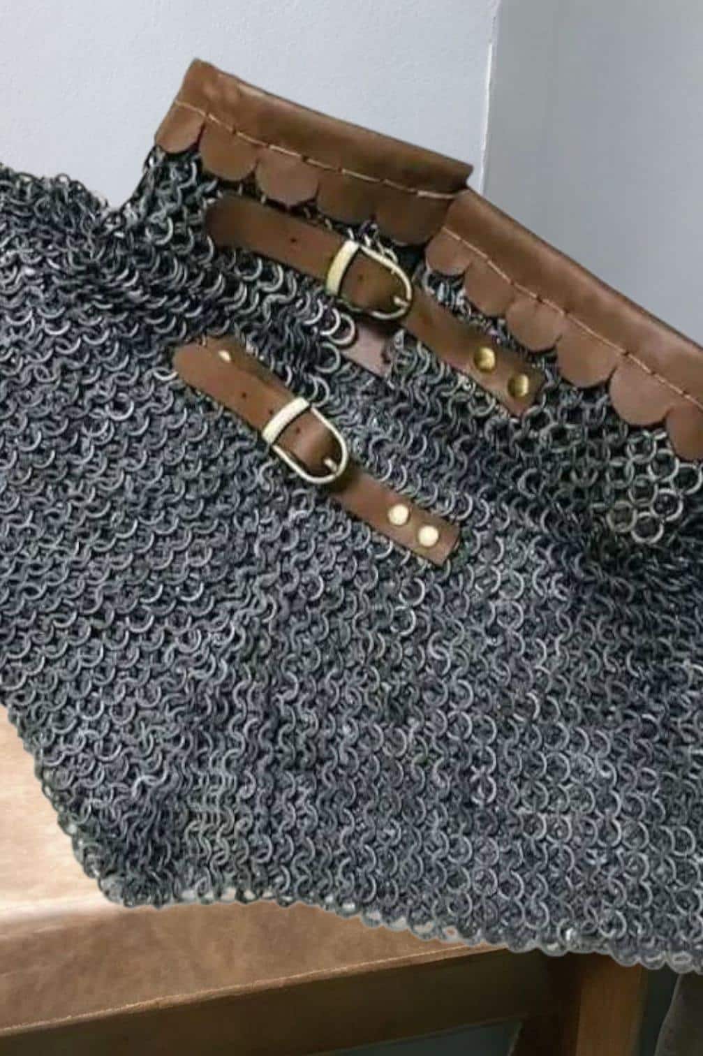 Maille Collar, Bishops Mantle, Medieval Rivited Maille collar 9mm rings for Reenactment