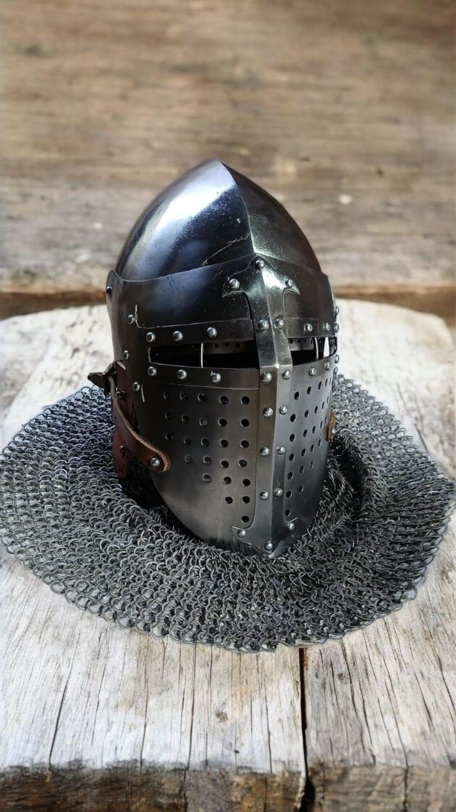 SCA Medieval Bascinet, Medieval Knight Helmet for SCA and Reenactment