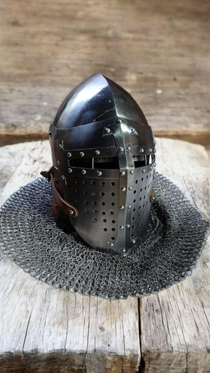 SCA Medieval Bascinet, Medieval Knight Helmet for SCA and Reenactment