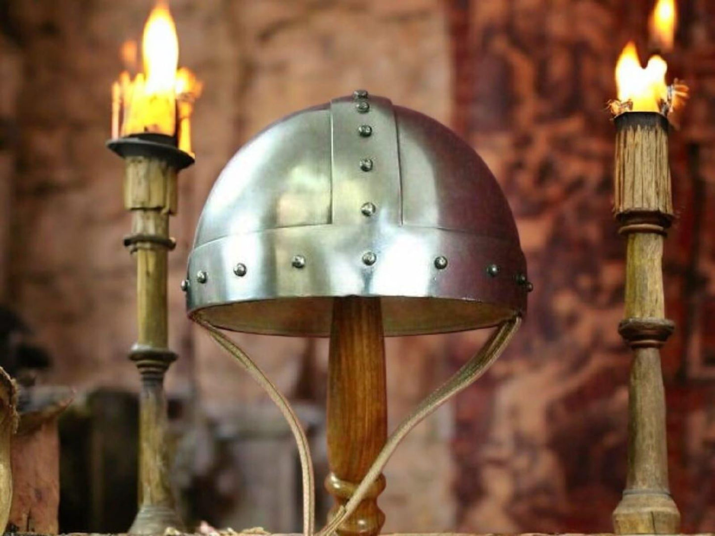 Medieval Cervelliere helmet, steel skull cap for medieval reenactment, battle ready helmet