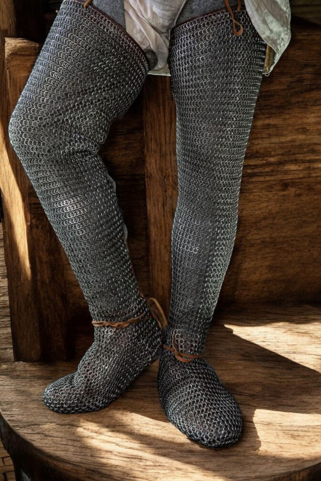 Maille Chausses, Chainmail leggings, Medieval Chausses for Reenactment, 12th-13th century Maille leggings