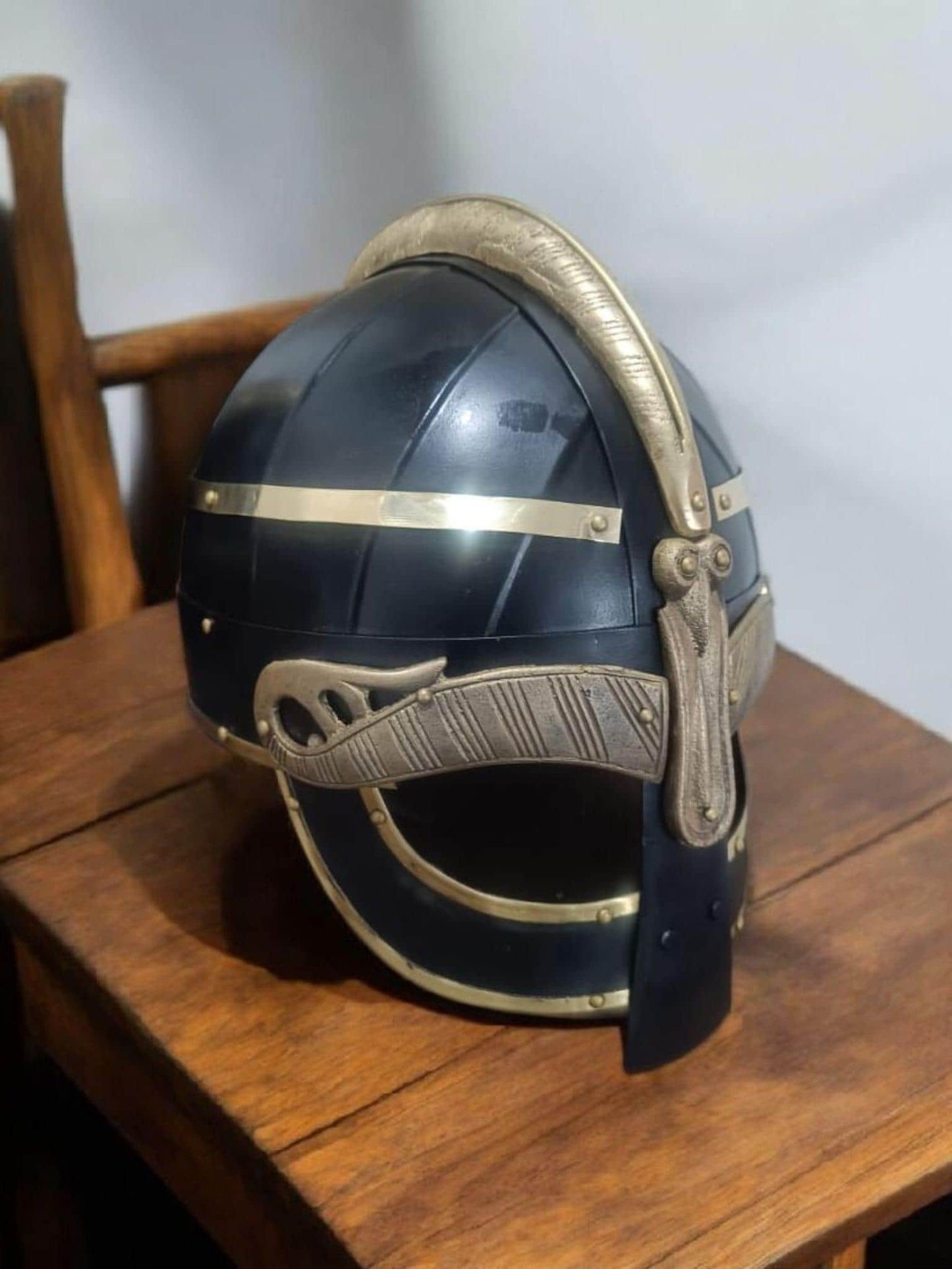 Viking Vendel Helmet, Brass Vendel Helmet for Medieval Reenactment