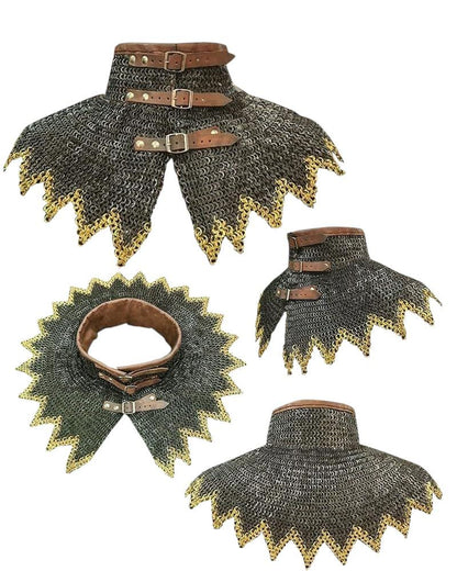 Maille Collar, Bishops Mantle, Medieval Rivited Maille collar 9mm rings for Reenactment, brass rings