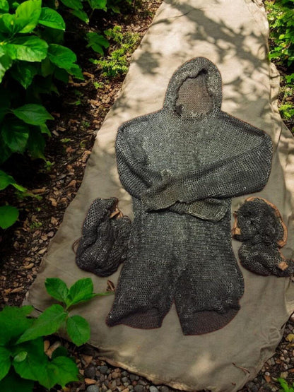 Maille Hauberk, 13th century medieval maille shirt, Chainmail shirt full harness.