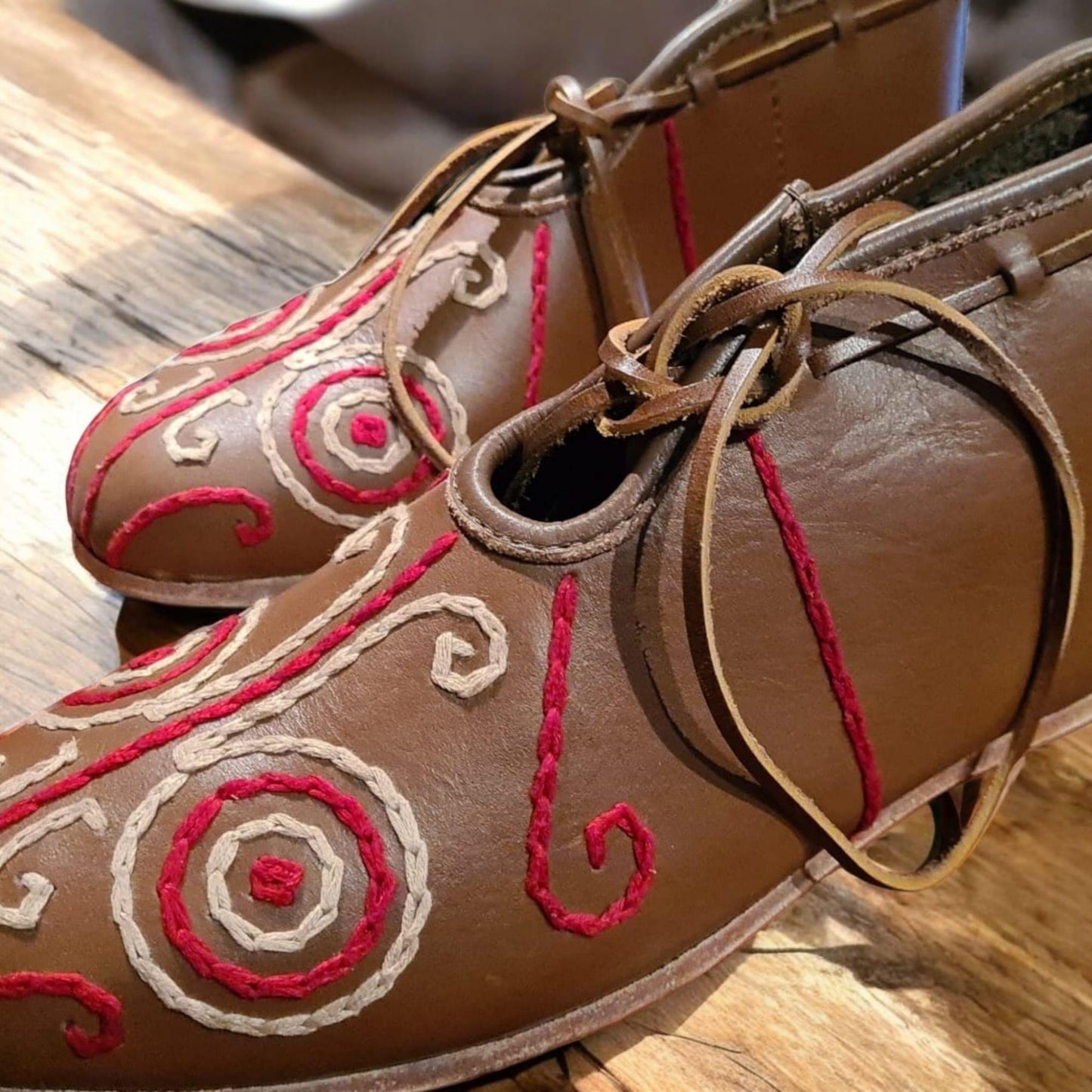 Viking turn shoes, Slavic Opele shoes for reenactment, medieval shoes