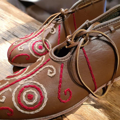 Viking turn shoes, Slavic Opele shoes for reenactment, medieval shoes