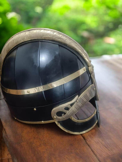 Viking Vendel Helmet, Brass Vendel Helmet for Medieval Reenactment