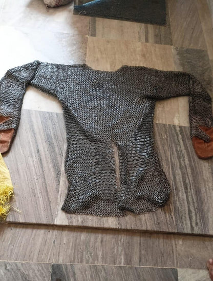 Maille Hauberk, 13th century medieval maille shirt, Chainmail shirt full harness.