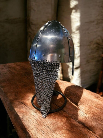 Conical Nasal Helmet, Medieval Helmet for Reenactment