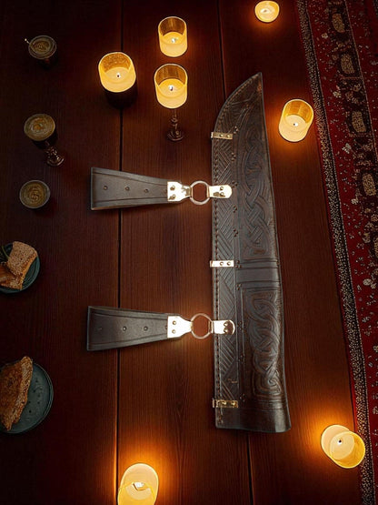 Viking seax, saxon seax for Viking Reenactment, Medieval Scramseax and scabbard type 2