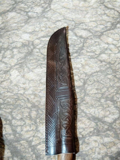Viking seax, saxon seax for Viking Reenactment, Medieval Scramseax and scabbard type 2