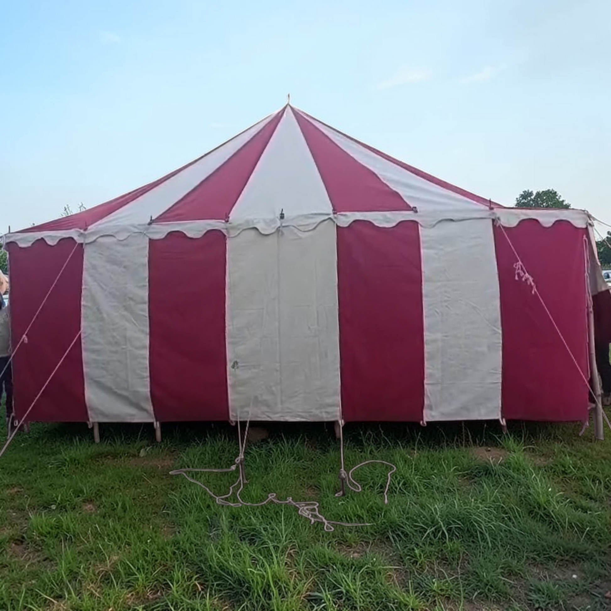 red white tent Medieval Wedding Tent for Event Reenactment – MedievalTents